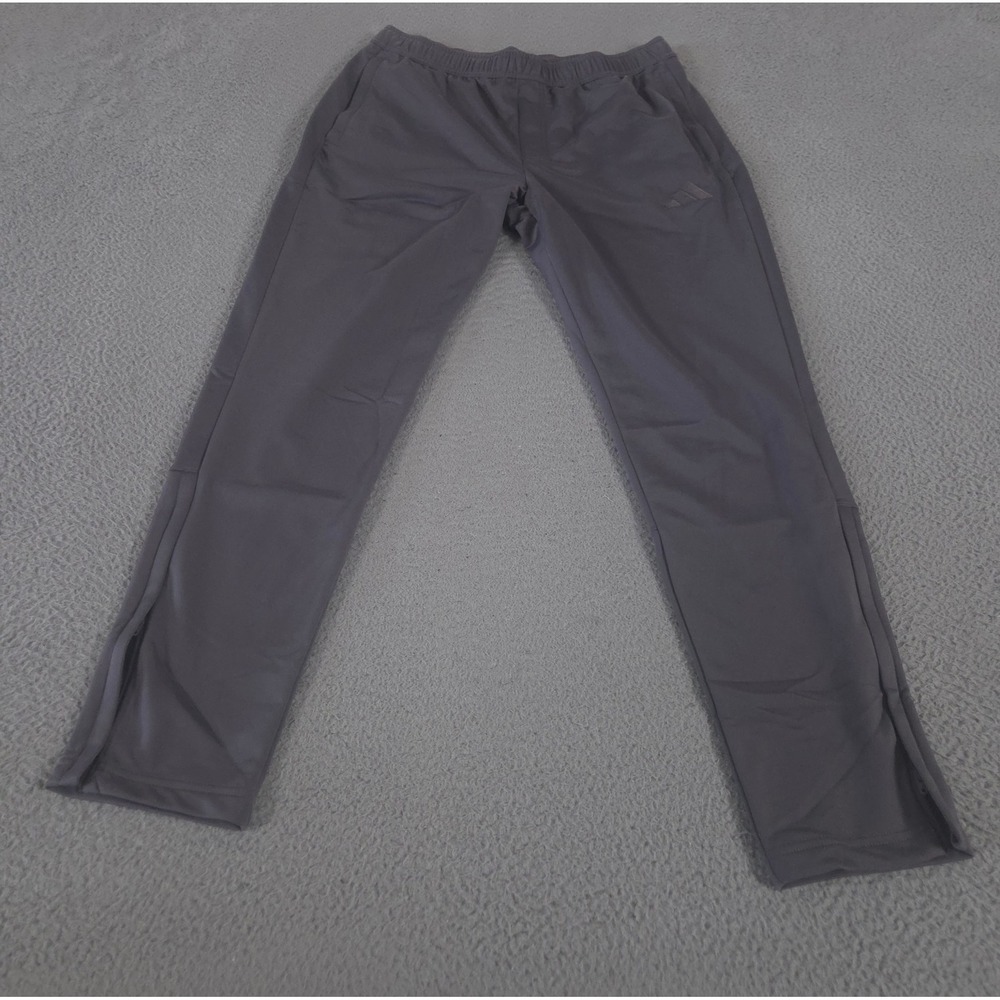 Adidas‎ Pants Mens Large Gray 3-Stripes Tricot Regular Tapered Leg Zip Ankle Gym